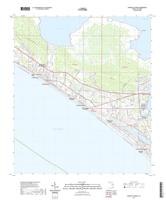 Panama City Beach Florida US Topo Map Image