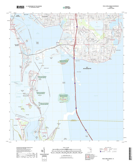 Pass-a-Grille Beach Florida US Topo Map Image
