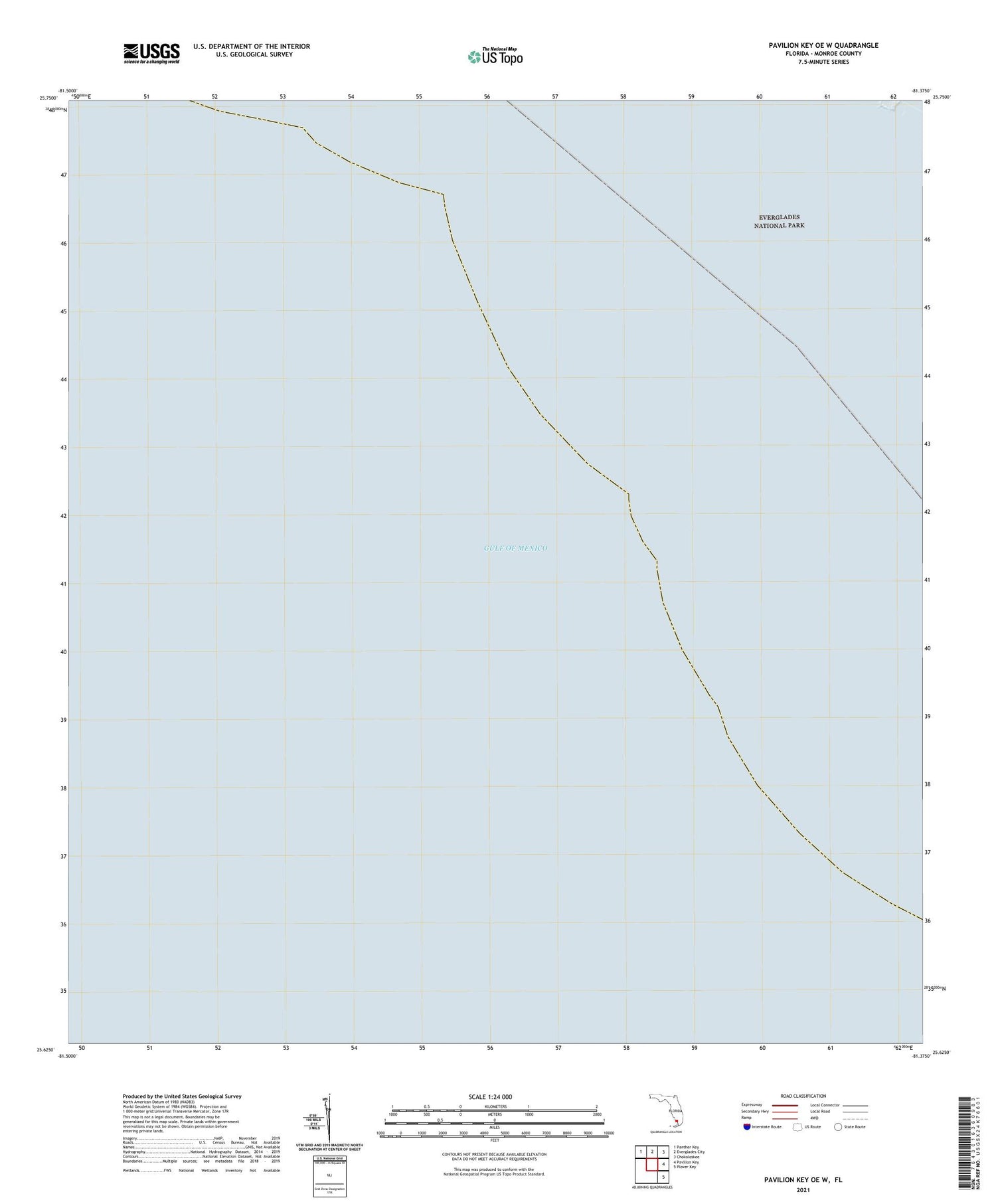 Pavilion Key OE W Florida US Topo Map Image