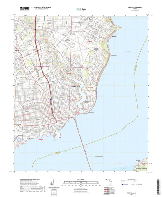 Pensacola Florida US Topo Map Image