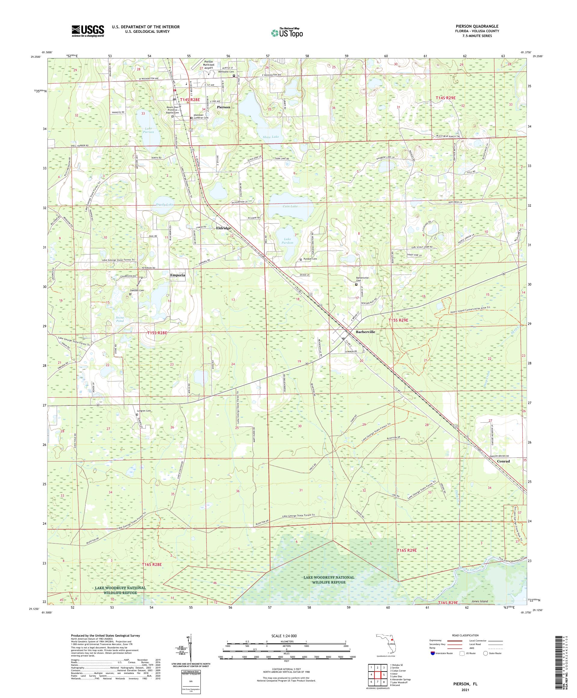Pierson Florida US Topo Map – MyTopo Map Store