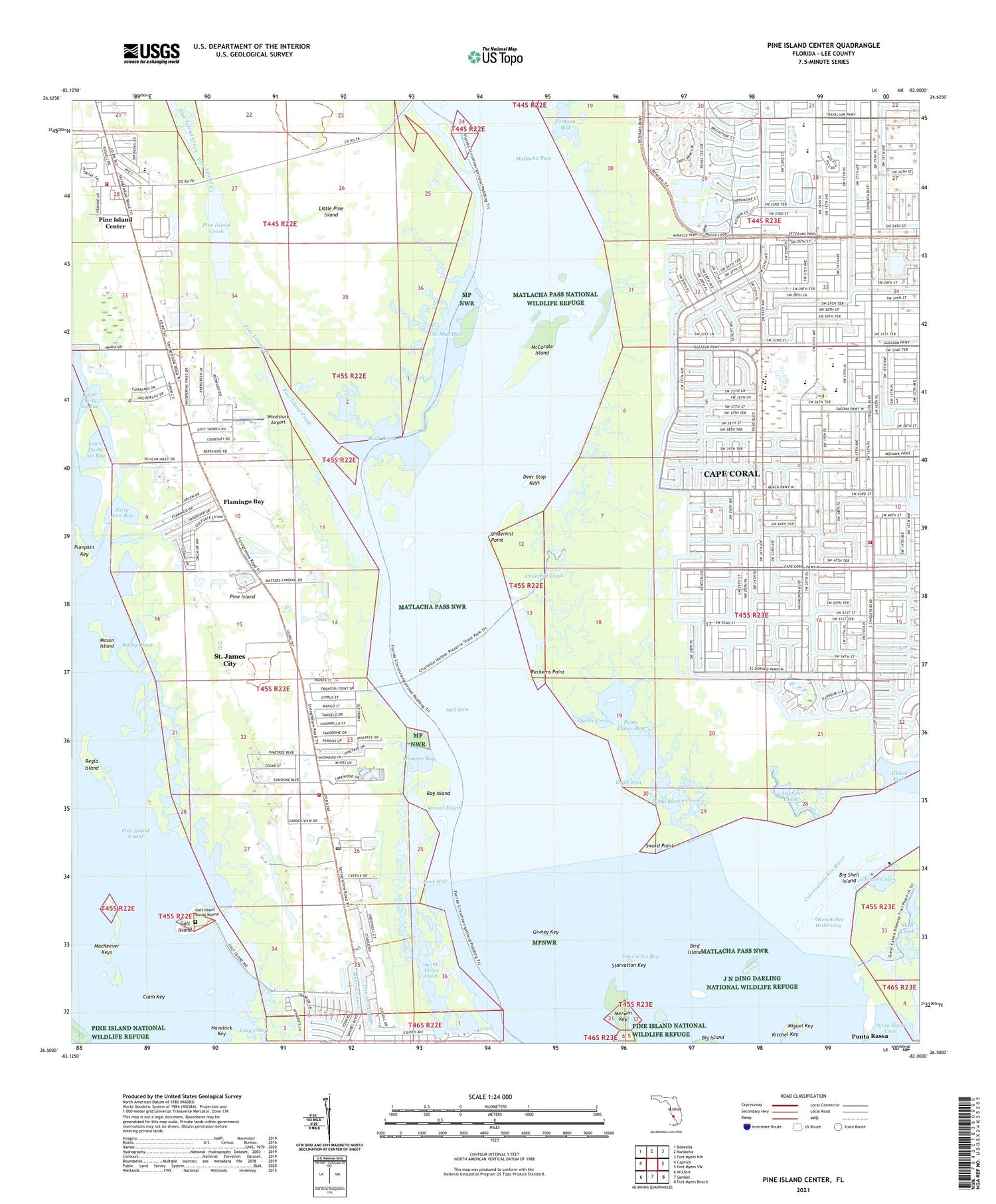 Pine Island Center Florida US Topo Map Image
