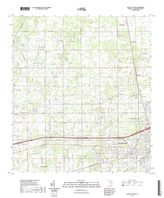 Plant City West Florida US Topo Map Image
