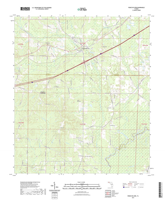 Ponce de Leon Florida US Topo Map Image