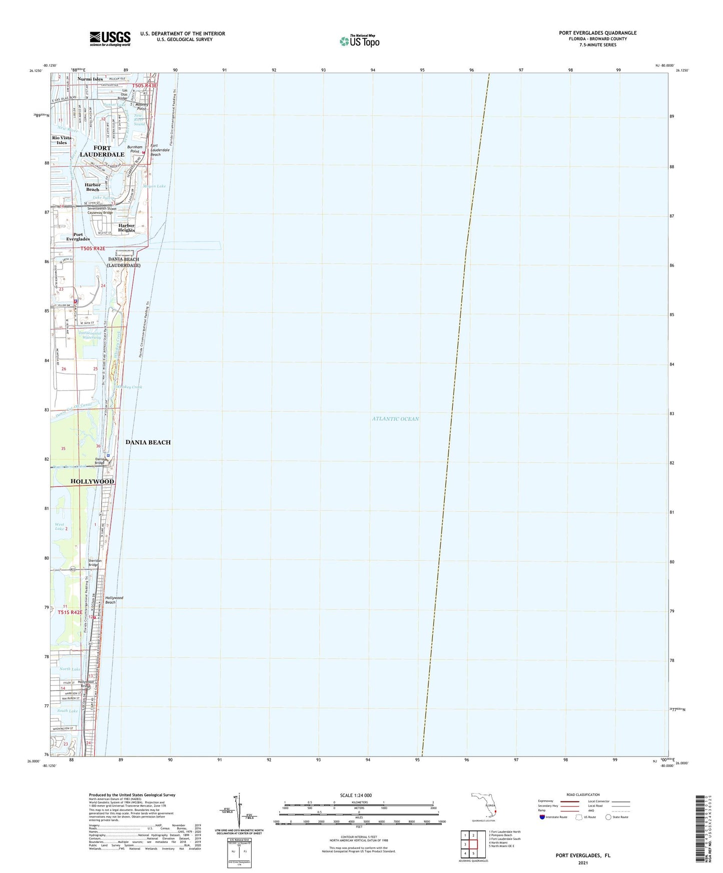 Port Everglades Florida US Topo Map Image