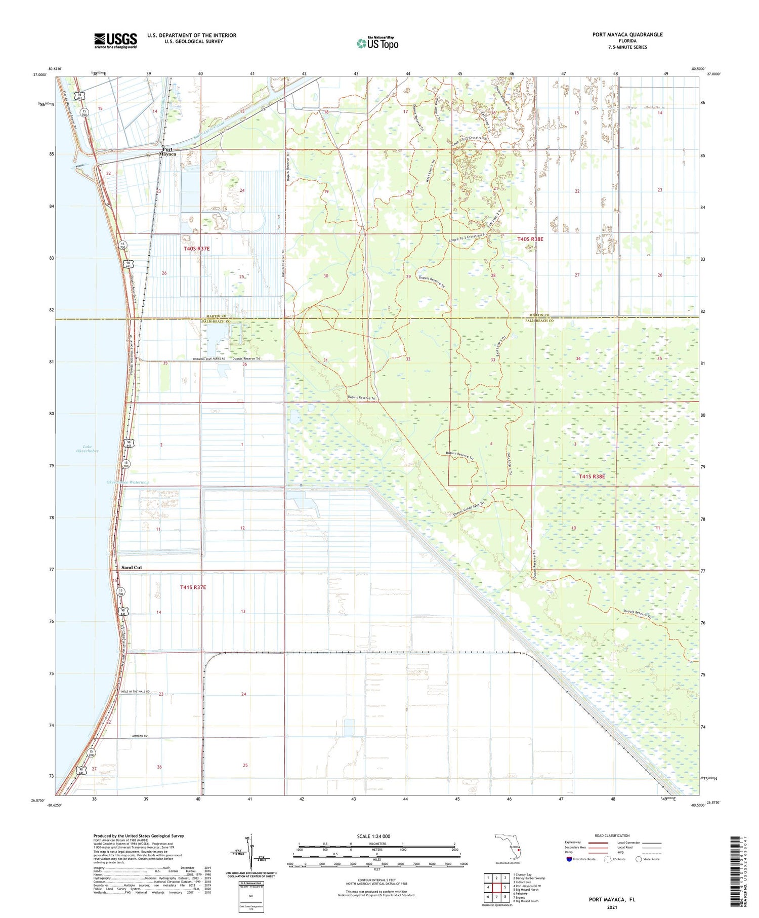 Port Mayaca Florida US Topo Map Image