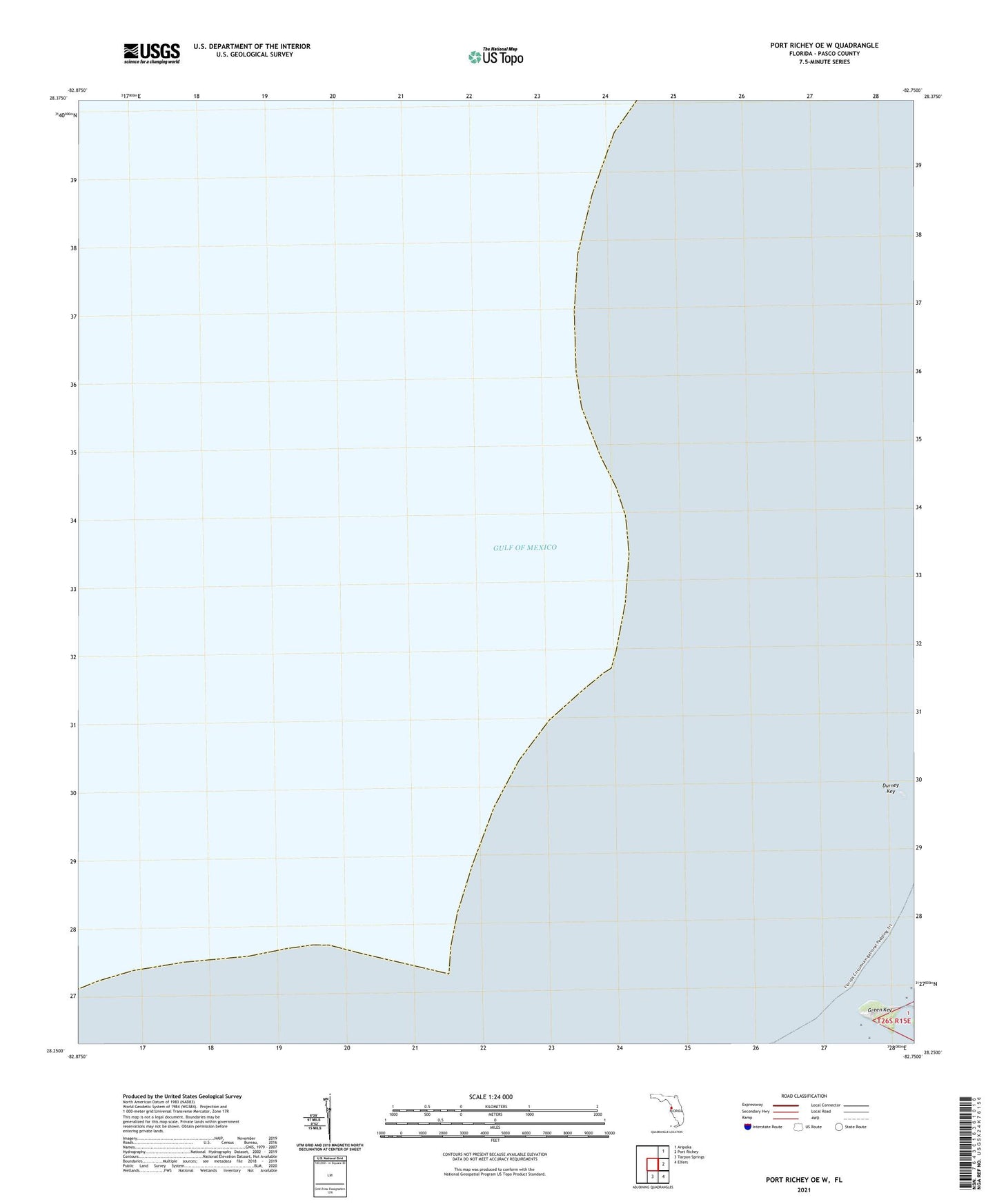 Port Richey OE W Florida US Topo Map Image