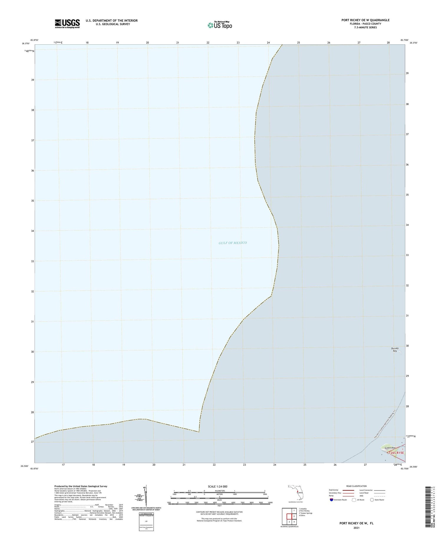 Port Richey OE W Florida US Topo Map Image