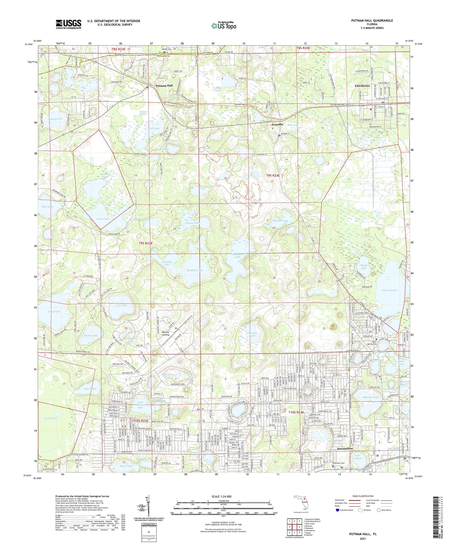 Putnam Hall Florida US Topo Map Image