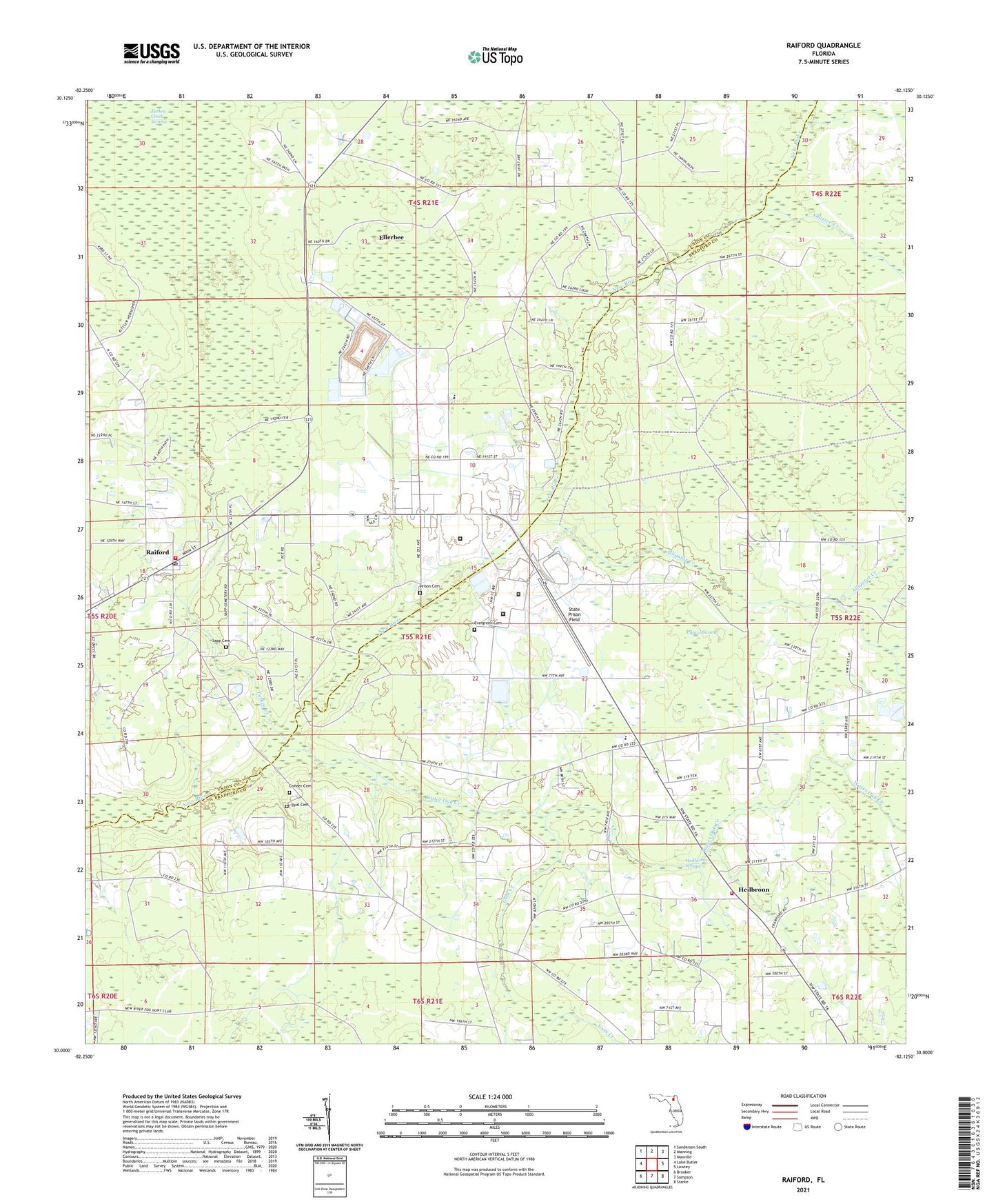 Raiford Florida US Topo Map Image