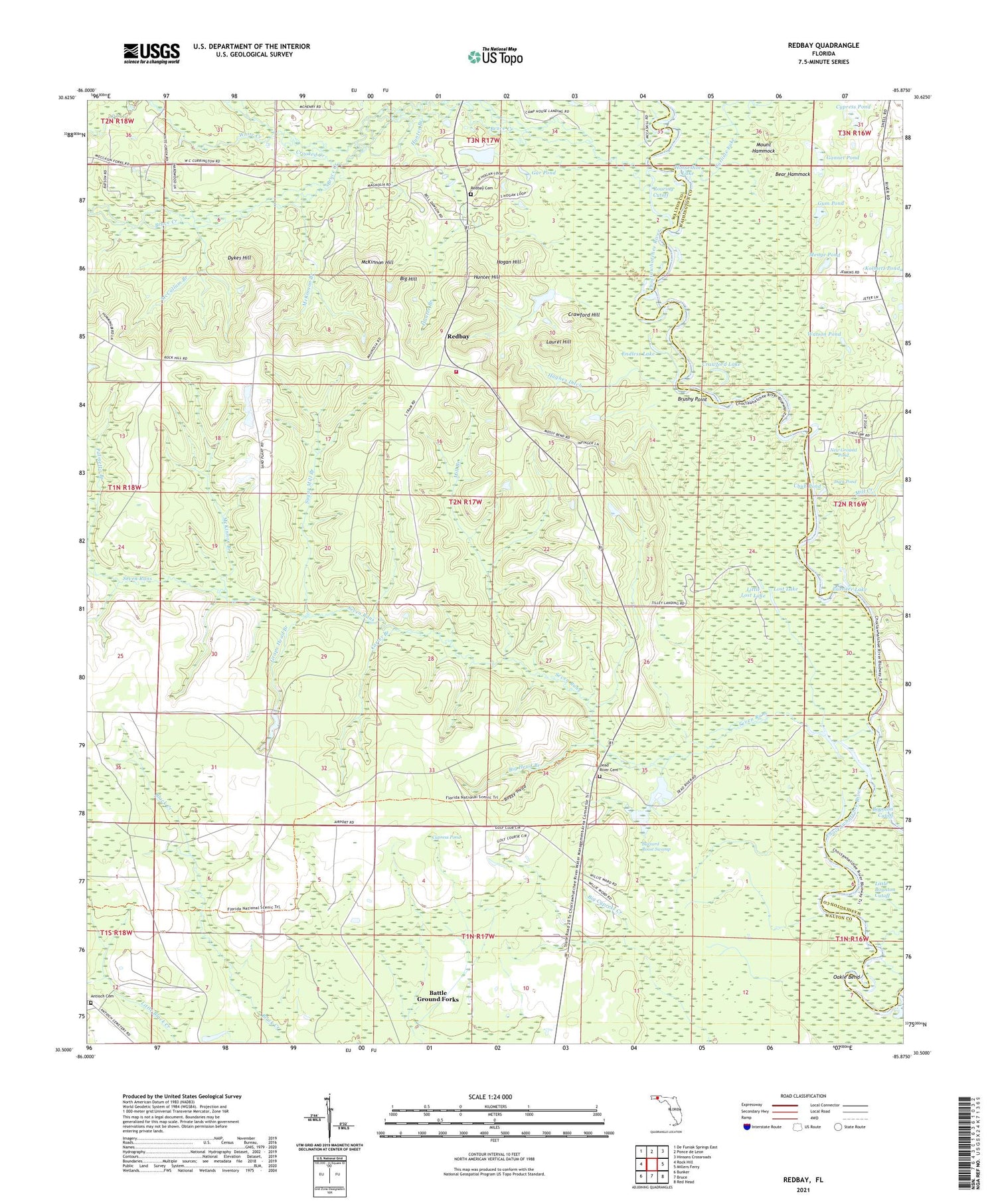 Redbay Florida US Topo Map Image