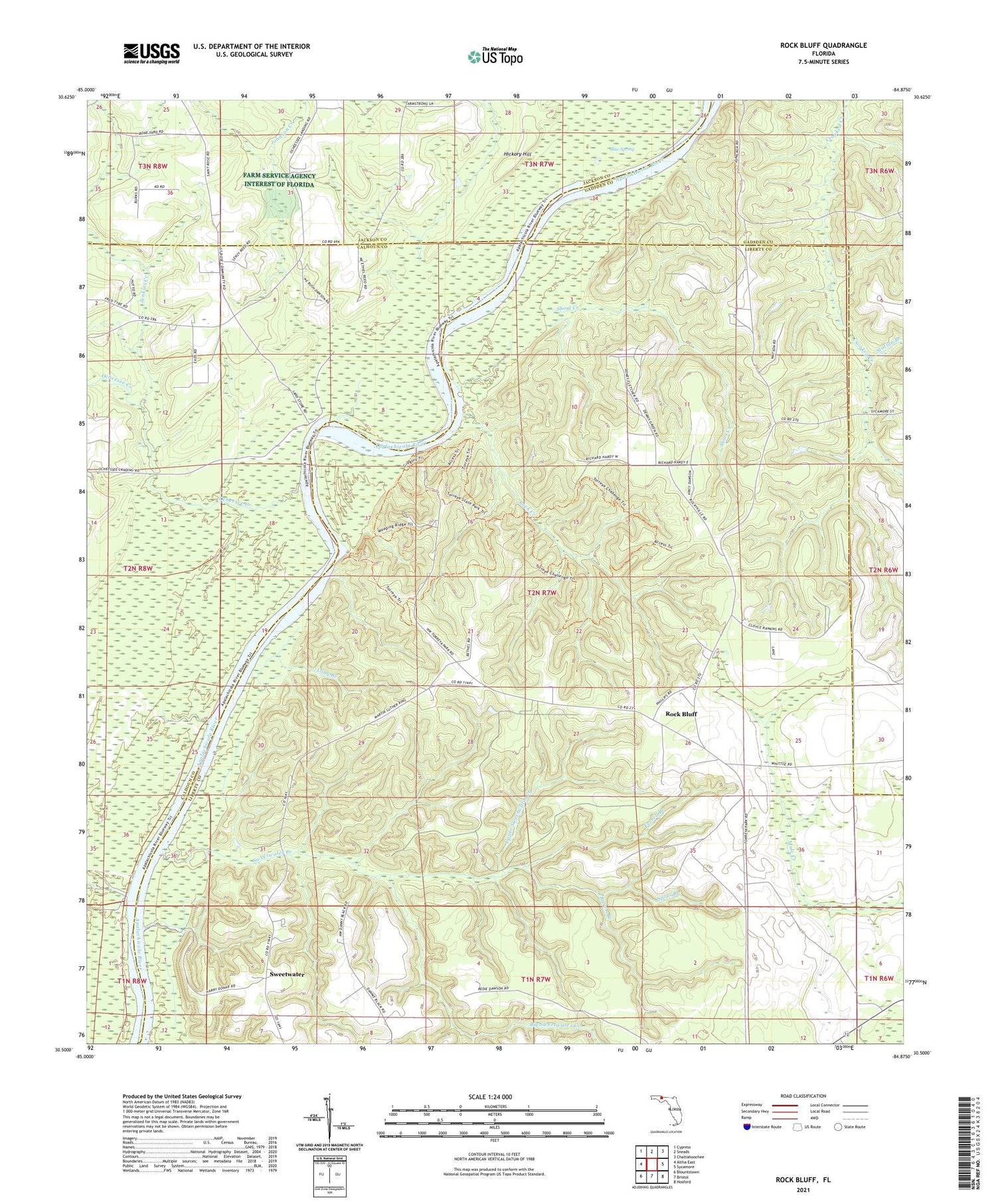 Rock Bluff Florida US Topo Map Image