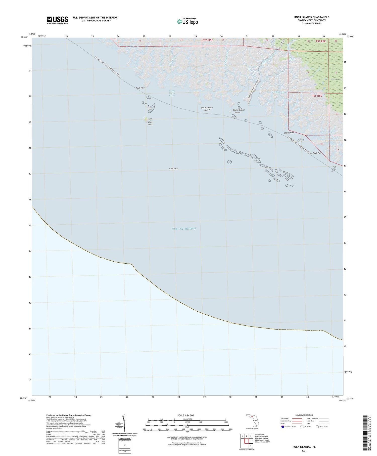 Rock Islands Florida US Topo Map Image