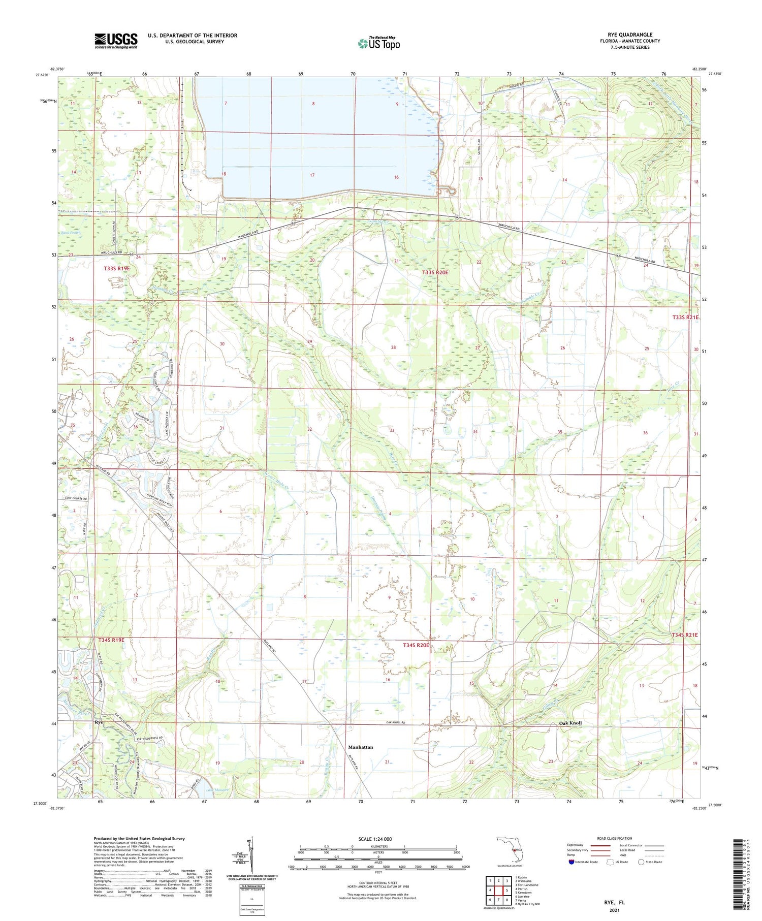 Rye Florida US Topo Map Image