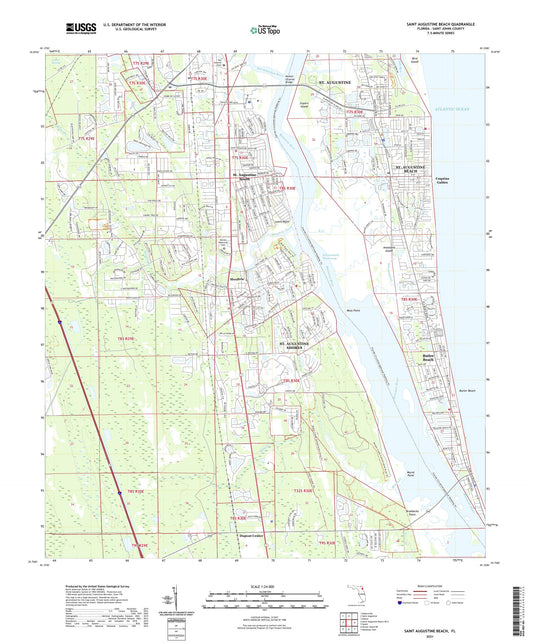 Saint Augustine Beach Florida US Topo Map Image