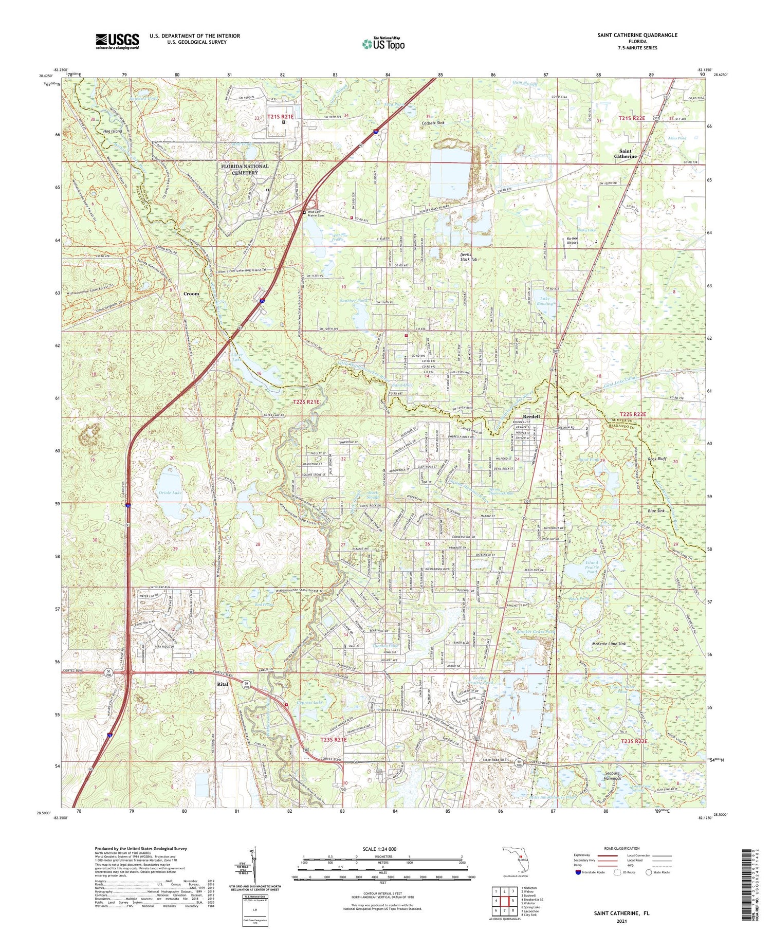 Saint Catherine Florida US Topo Map Image