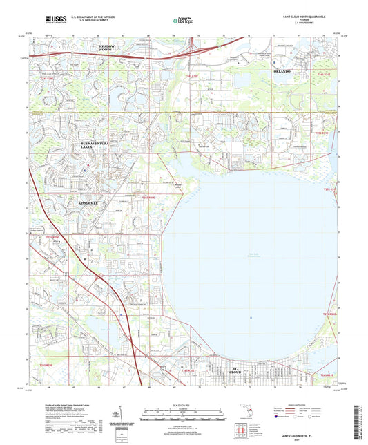Saint Cloud North Florida US Topo Map Image