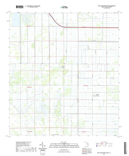 Saint Johns Marsh South Florida US Topo Map Image