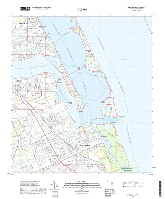 Saint Lucie Inlet Florida US Topo Map Image