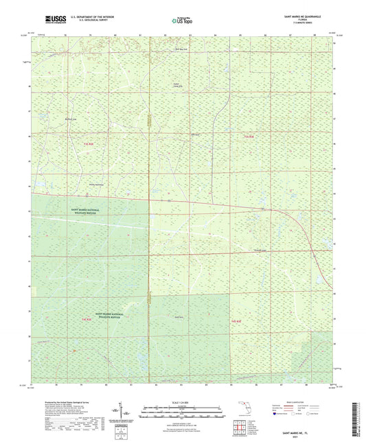 Saint Marks NE Florida US Topo Map Image