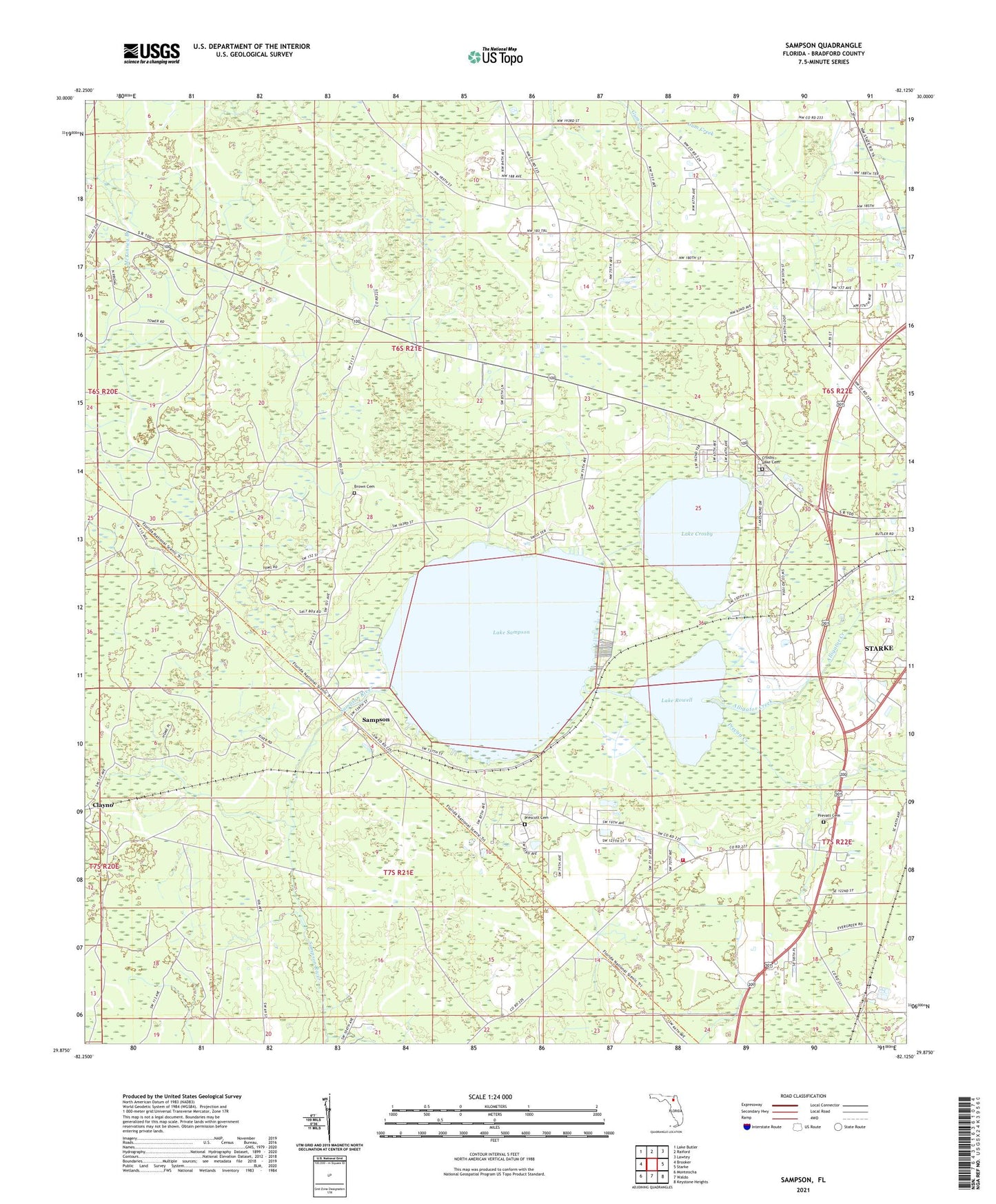 Sampson Florida US Topo Map Image