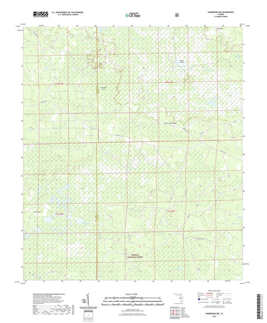 Sanderson NW Florida US Topo Map Image