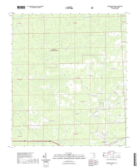 Sanderson North Florida US Topo Map Image