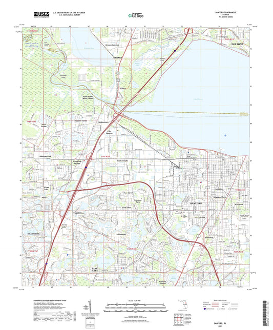 Sanford Florida US Topo Map Image