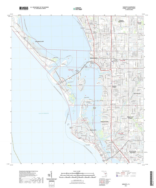 Sarasota Florida US Topo Map Image
