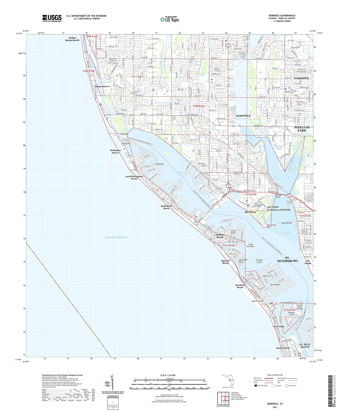 Seminole Florida US Topo Map Image
