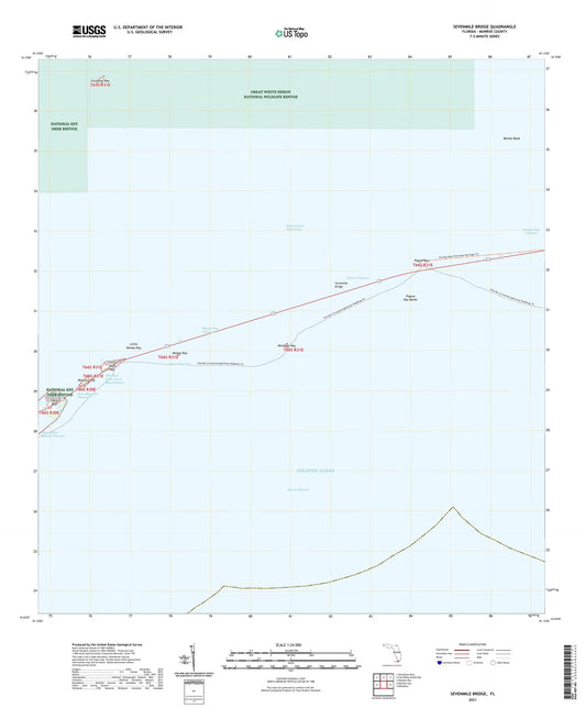 Sevenmile Bridge Florida US Topo Map Image