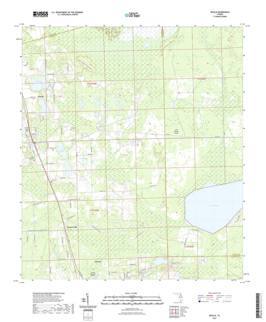 Seville Florida US Topo Map Image