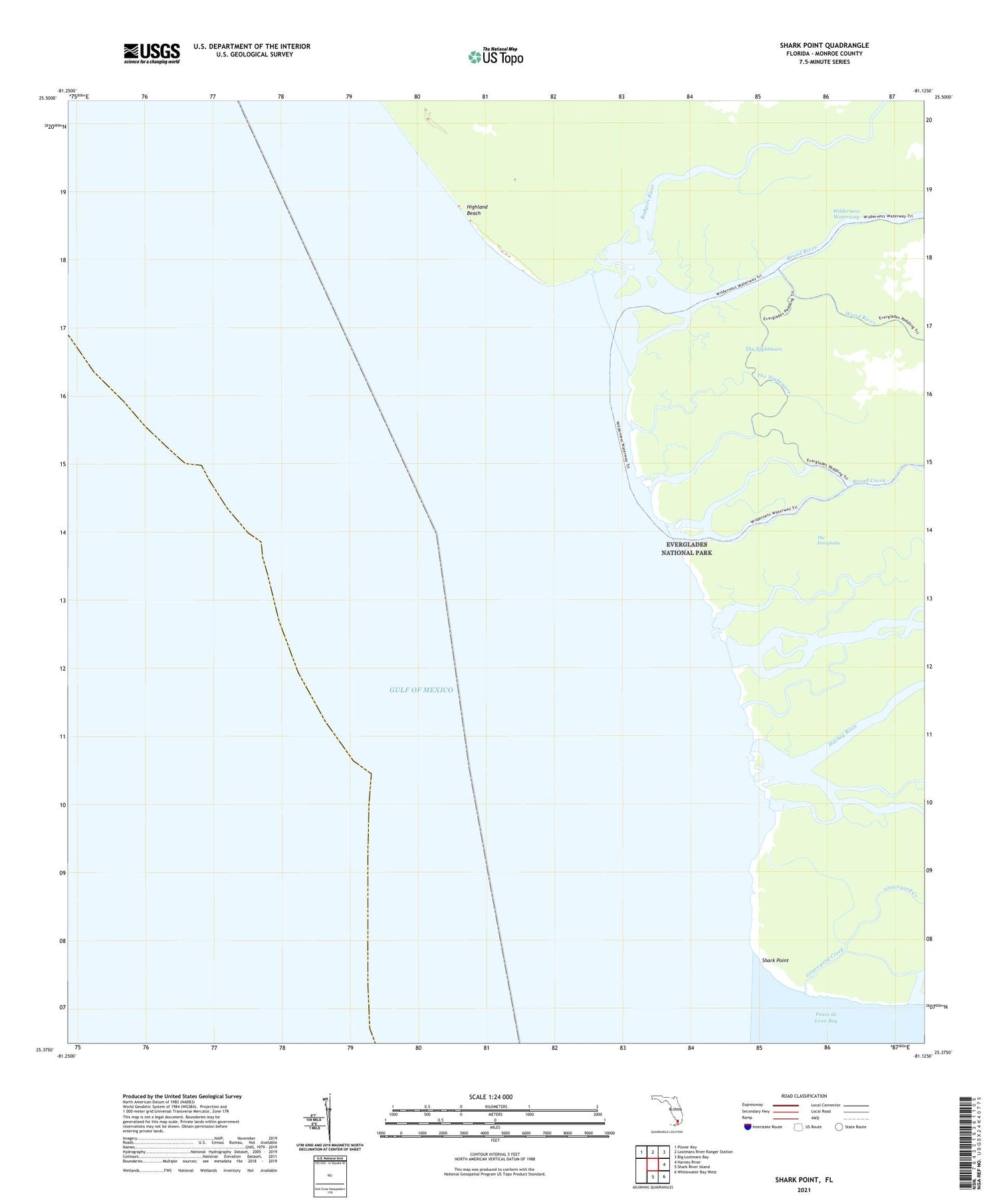 Shark Point Florida US Topo Map Image