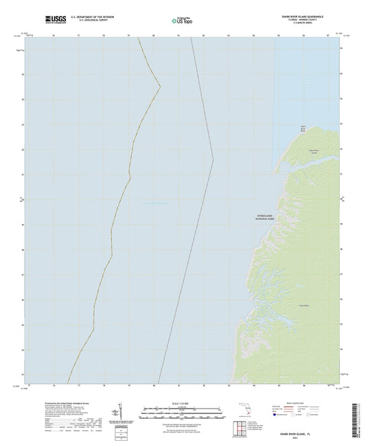 Shark River Island Florida US Topo Map Image