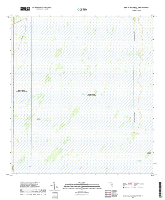 Shark Valley Lookout Tower Florida US Topo Map Image