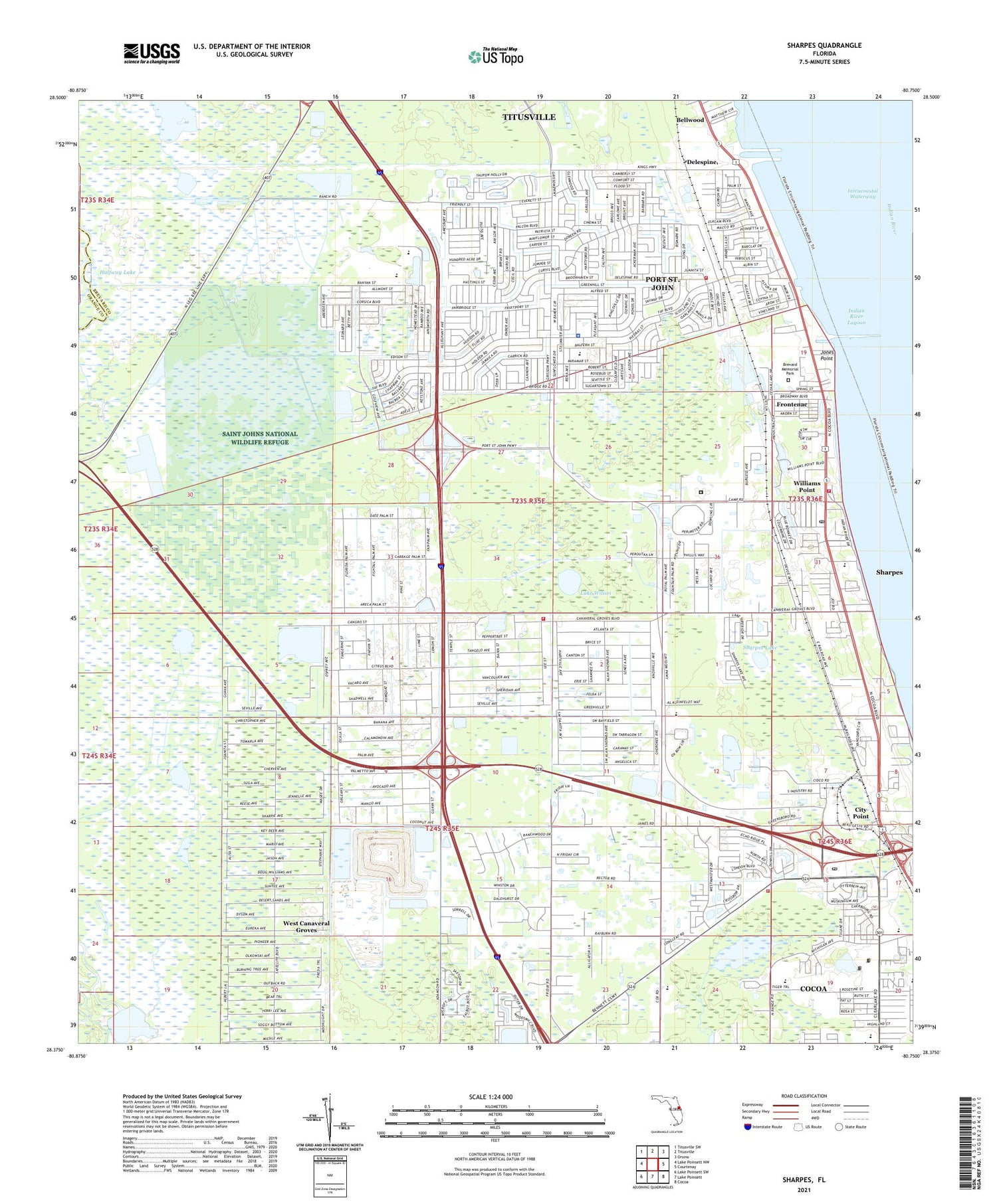 Sharpes Florida US Topo Map Image