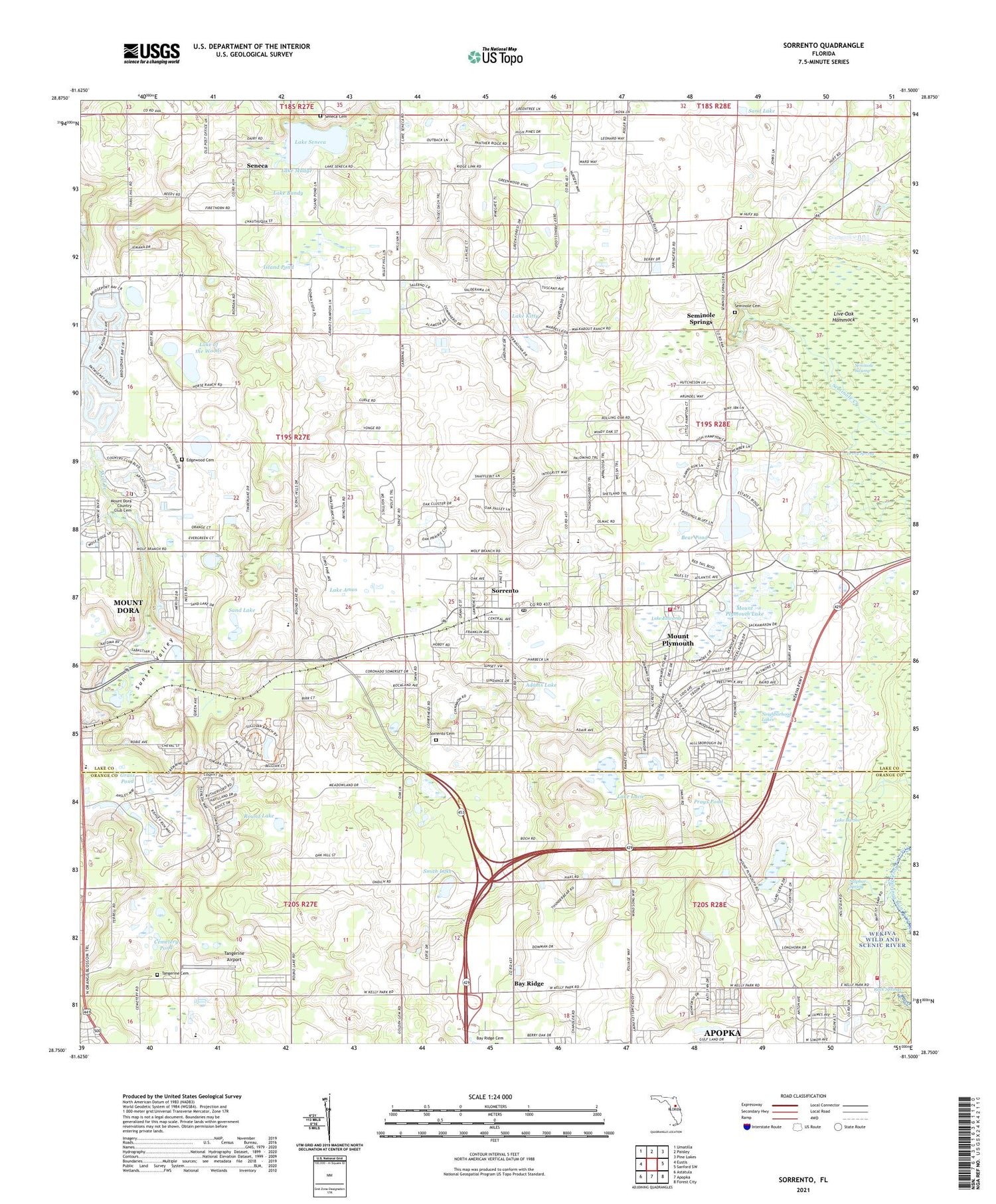 Sorrento Florida US Topo Map Image