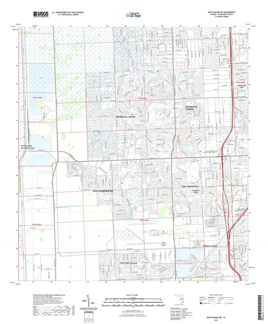 South Miami NW Florida US Topo Map Image