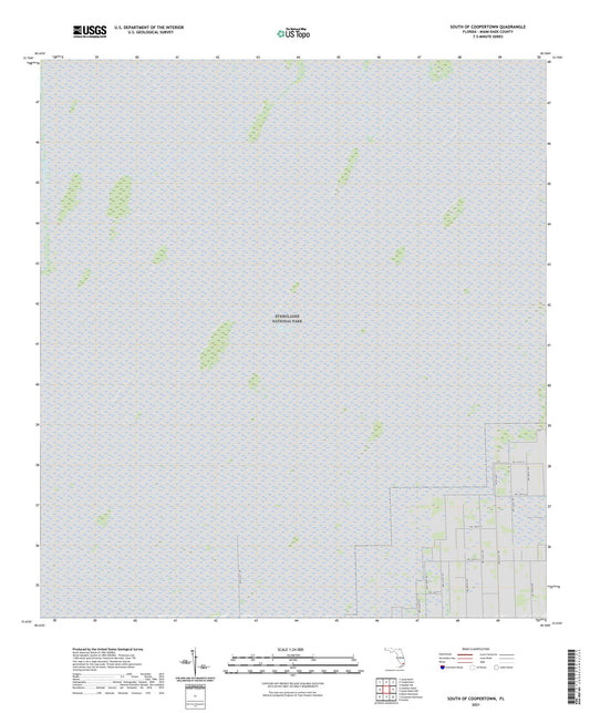 South of Coopertown Florida US Topo Map Image