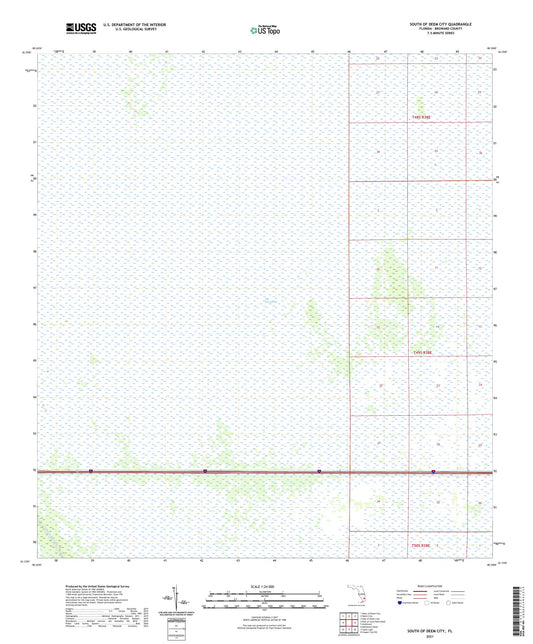 South of Deem City Florida US Topo Map Image