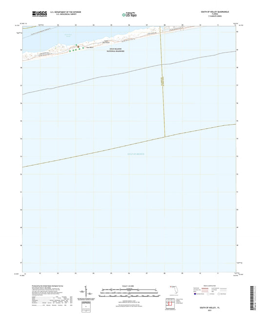 South of Holley Florida US Topo Map Image