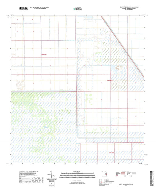 South of Okeelanta Florida US Topo Map Image
