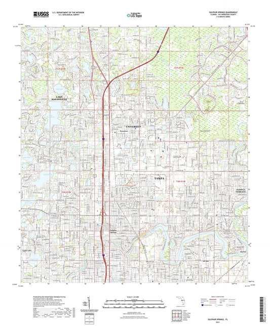 Sulphur Springs Florida US Topo Map Image