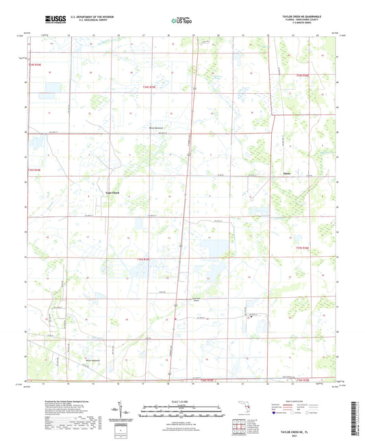 Taylor Creek NE Florida US Topo Map Image