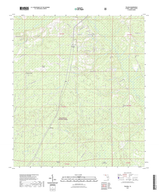Telogia Florida US Topo Map Image