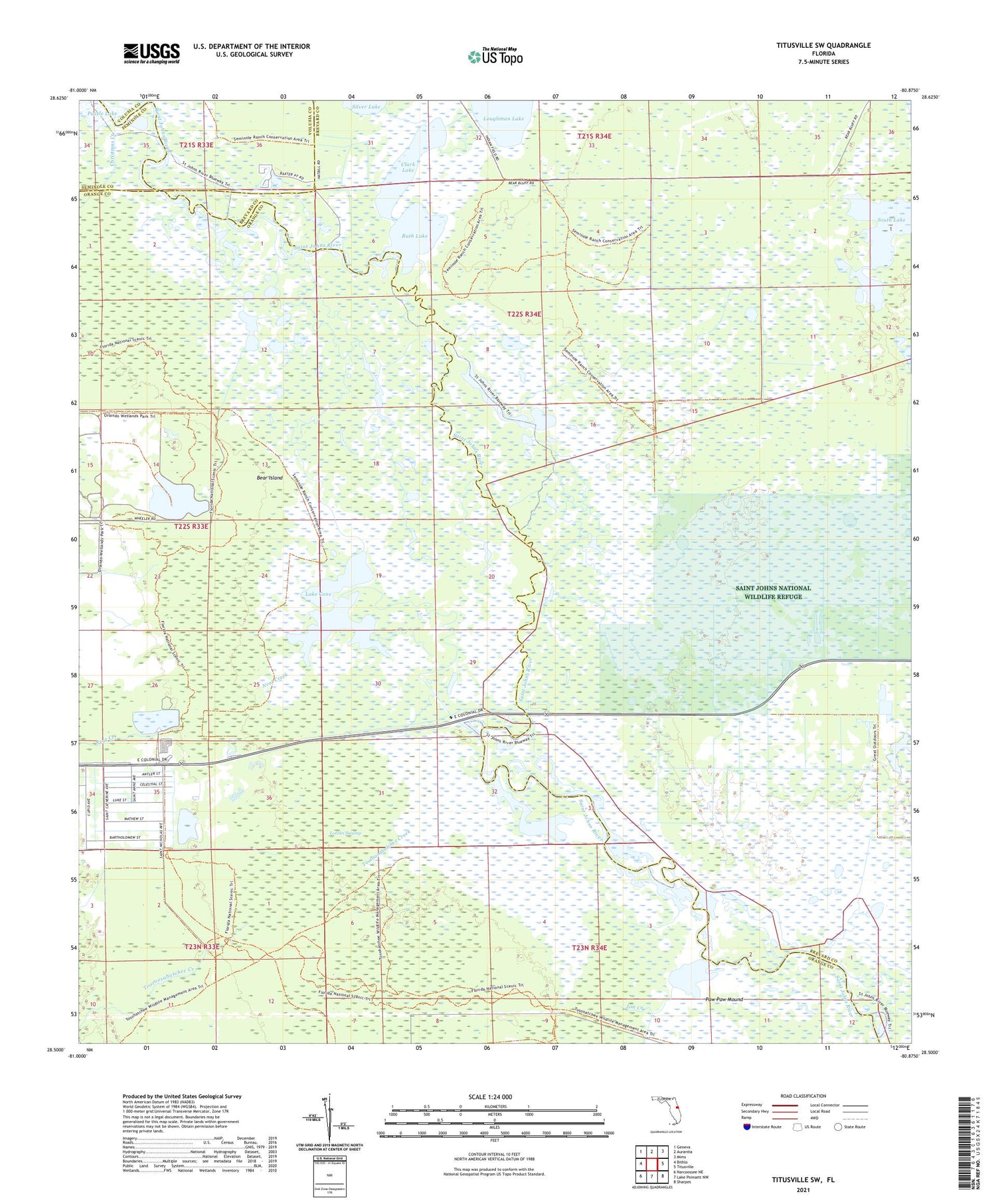 Titusville SW Florida US Topo Map Image