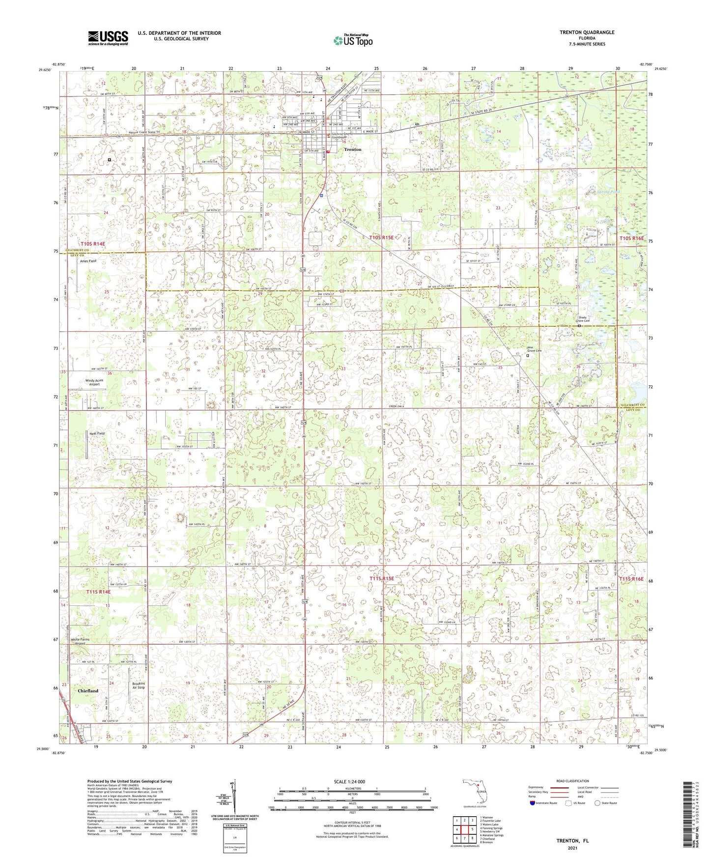 Trenton Florida US Topo Map Image