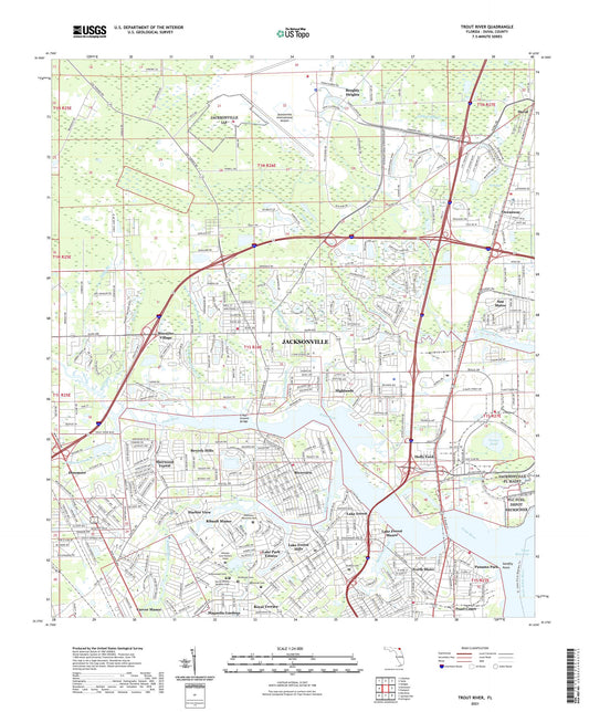 Trout River Florida US Topo Map Image