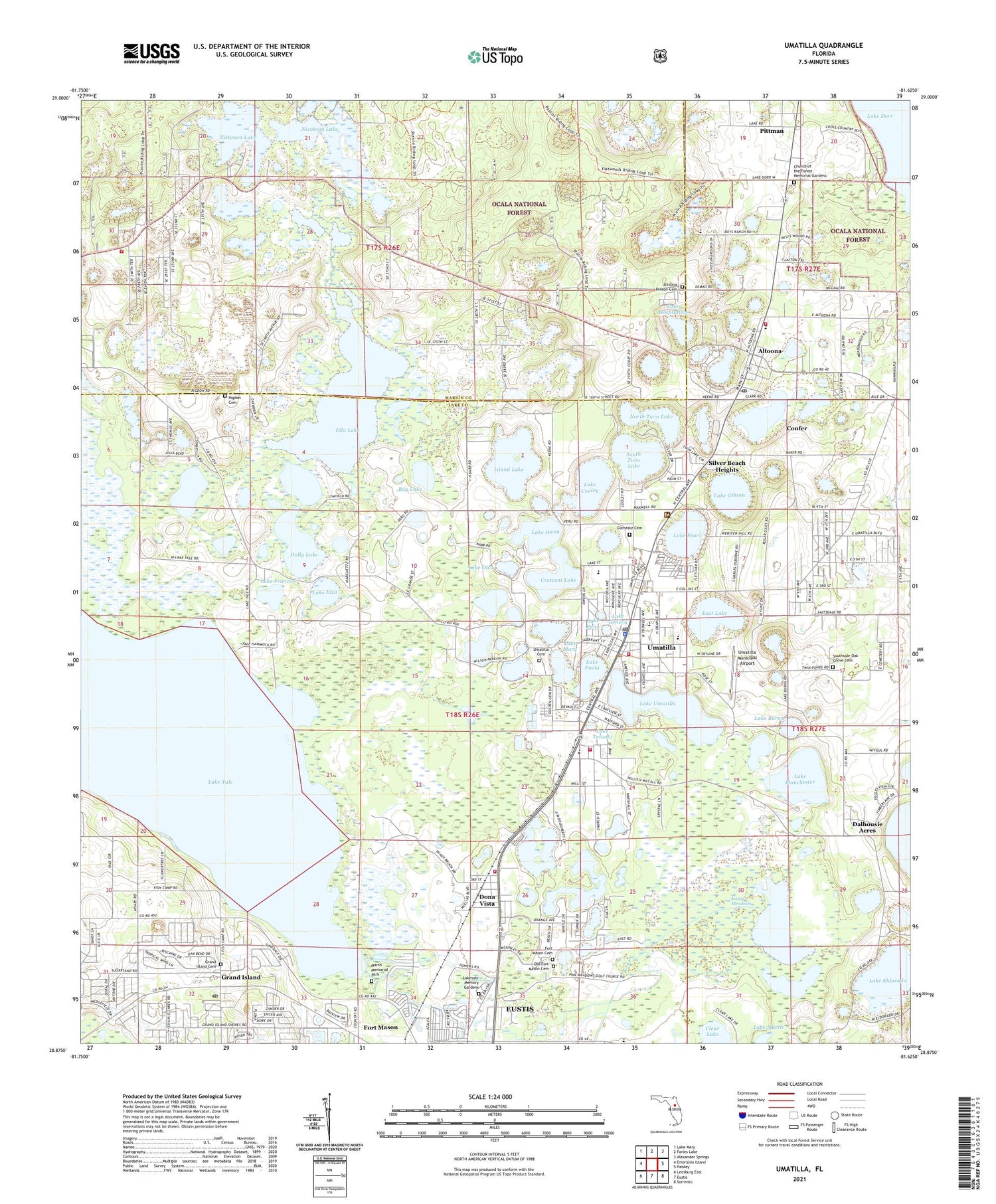 Umatilla Florida US Topo Map Image