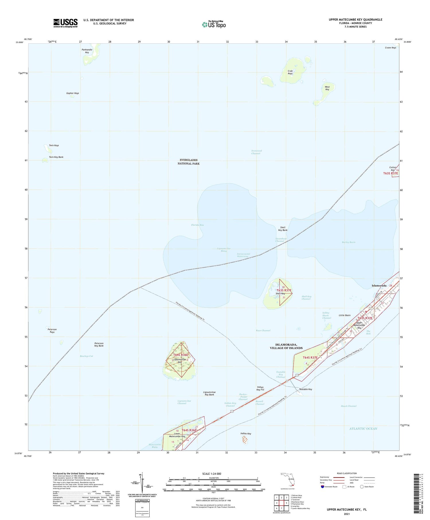 Upper Matecumbe Key Florida US Topo Map Image